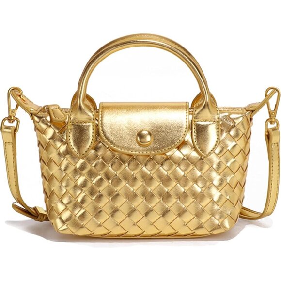 🆕 Fuvezix Leather Crossbody Bag Women Gold Fashion Clutch Luxury Handbag - Picture 1 of 6